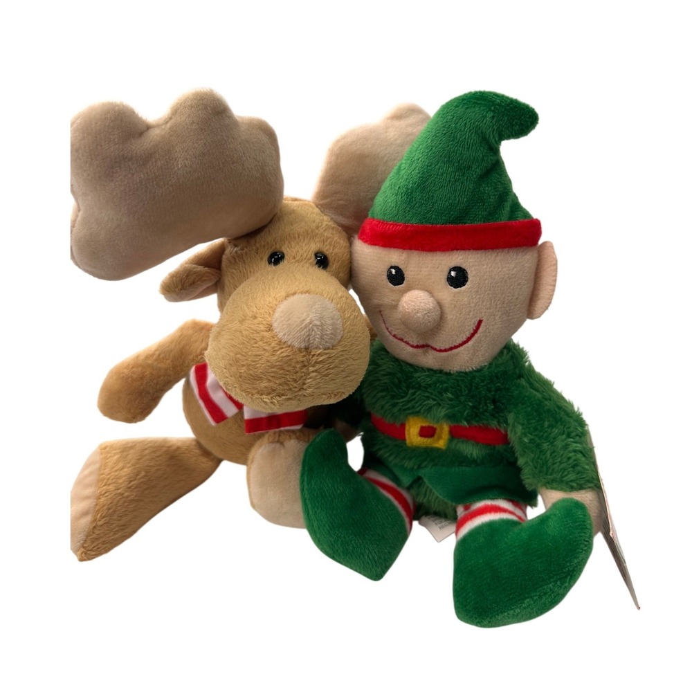Christmas House Elf Kinder Moose Plush Lot Stuffed Animal Kids Toy Holiday Decor